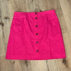 J Crew Factory Pink Button-Front Skirt Size 12 NWT